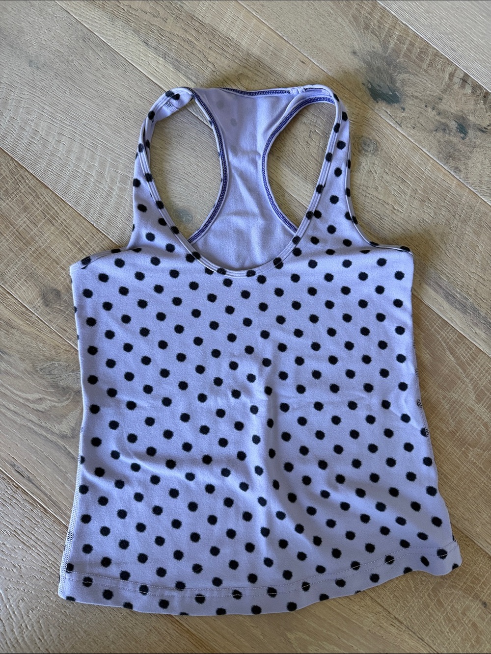 lululemon athletica Lavender and Black Polka Dot Racerback Tank
